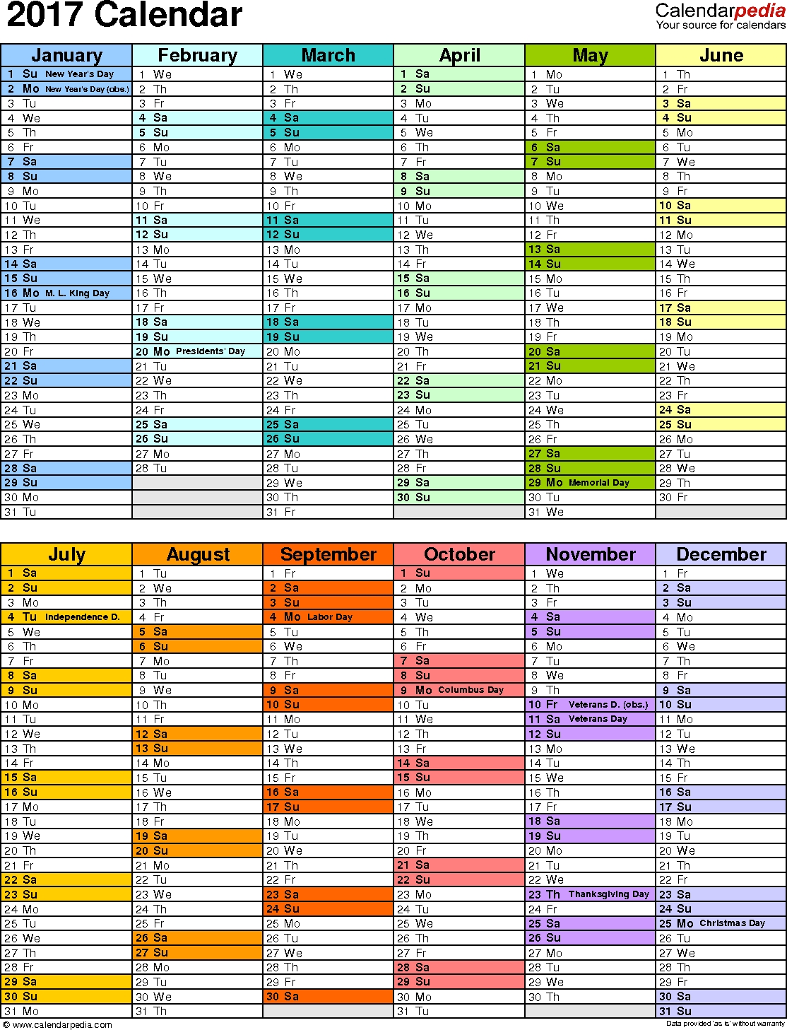 2017 Calendar - Download 17 Free Printable Excel Templates (.xlsx)  Excel 3 Month Staff Calendar Template