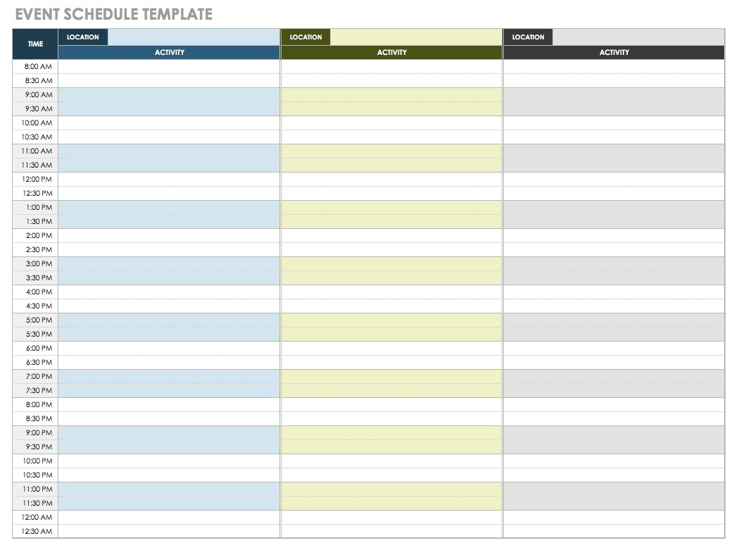 Run Of Event Event Plan Template In Excel Template Calendar Design