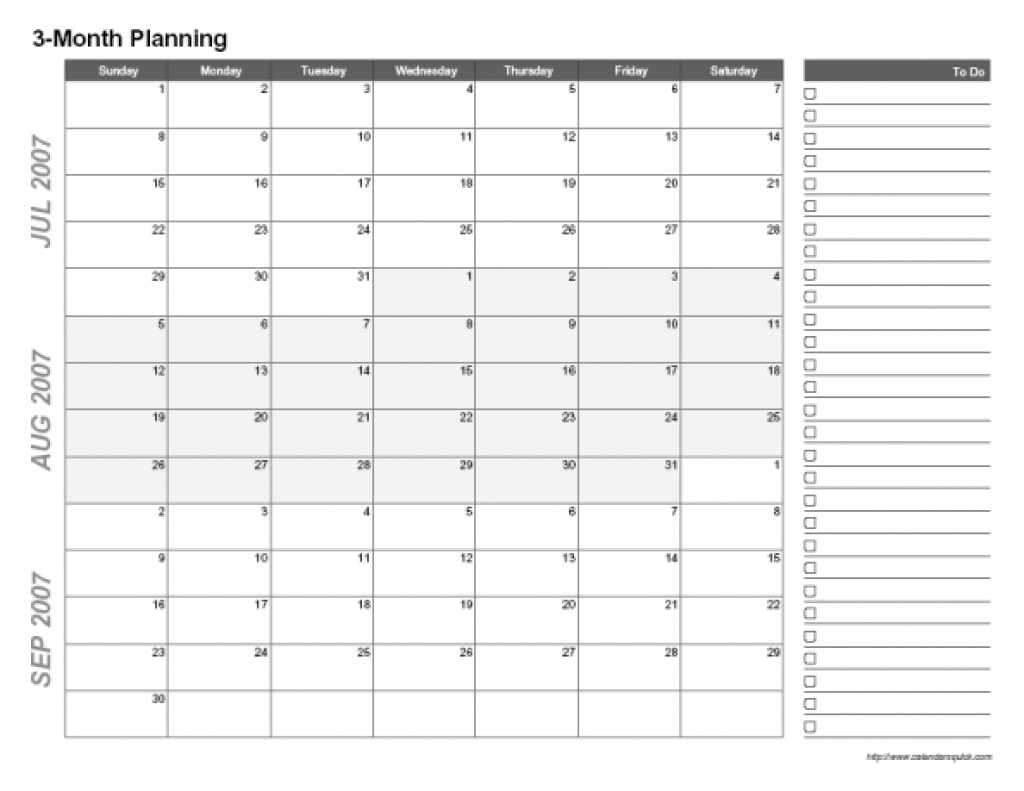 3 Months Calendar Template - Yeniscale.co  Free Printable Three Month Calendar