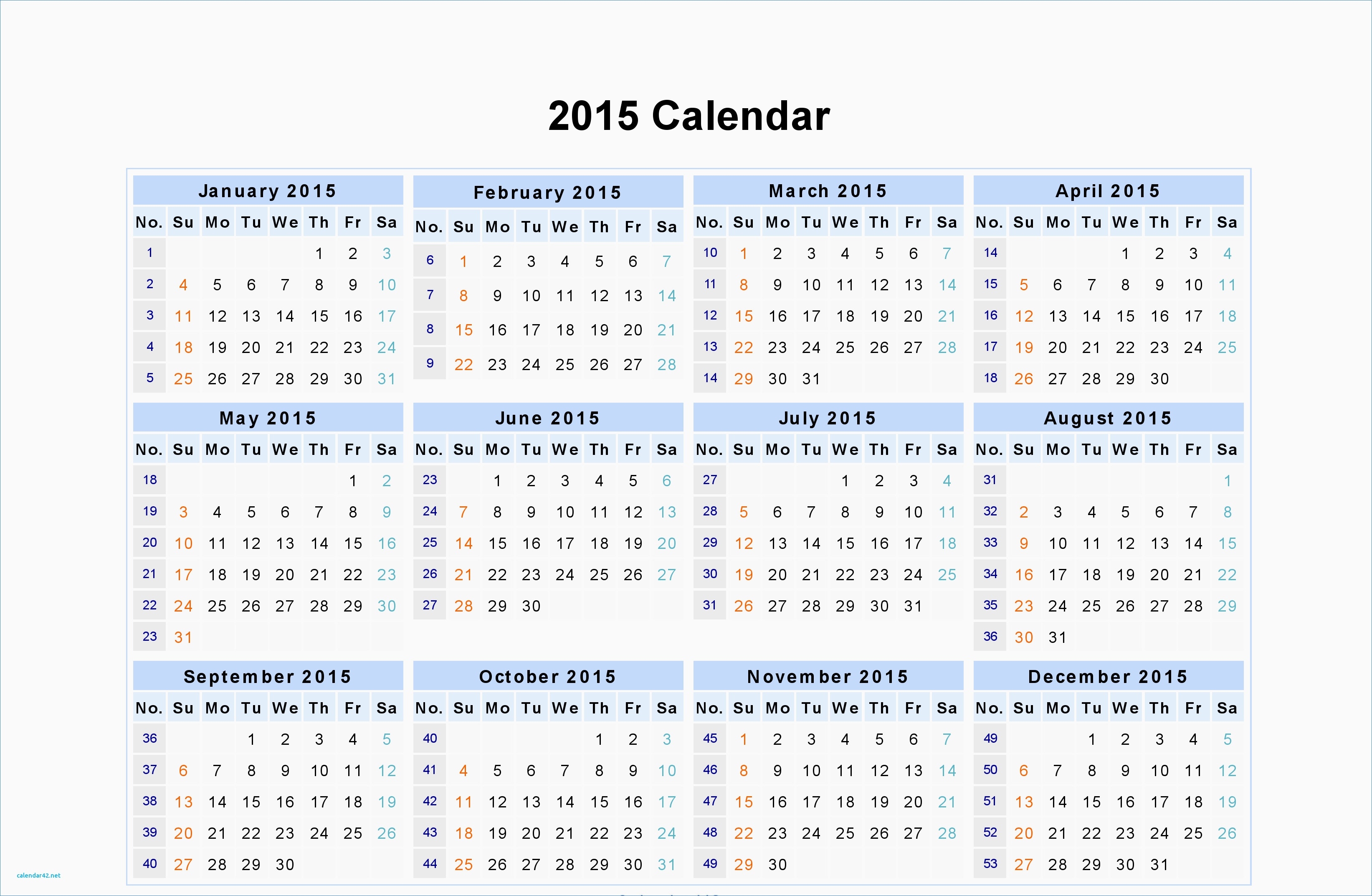 52 Week Numbered Calendar 2016 Template 2018 Endearing Enchanting  Network Rail Calendar Week Numbers