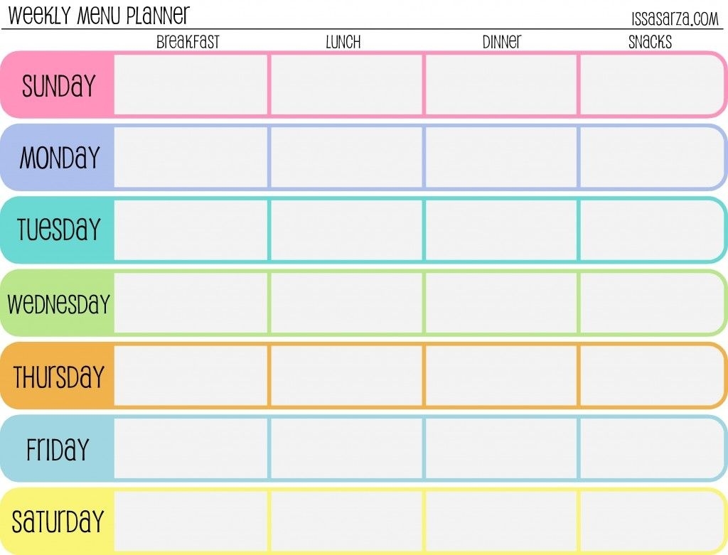 7 Day Weekly Planner Template - Yeniscale.co  7 Day Weekly Planner Template Printable