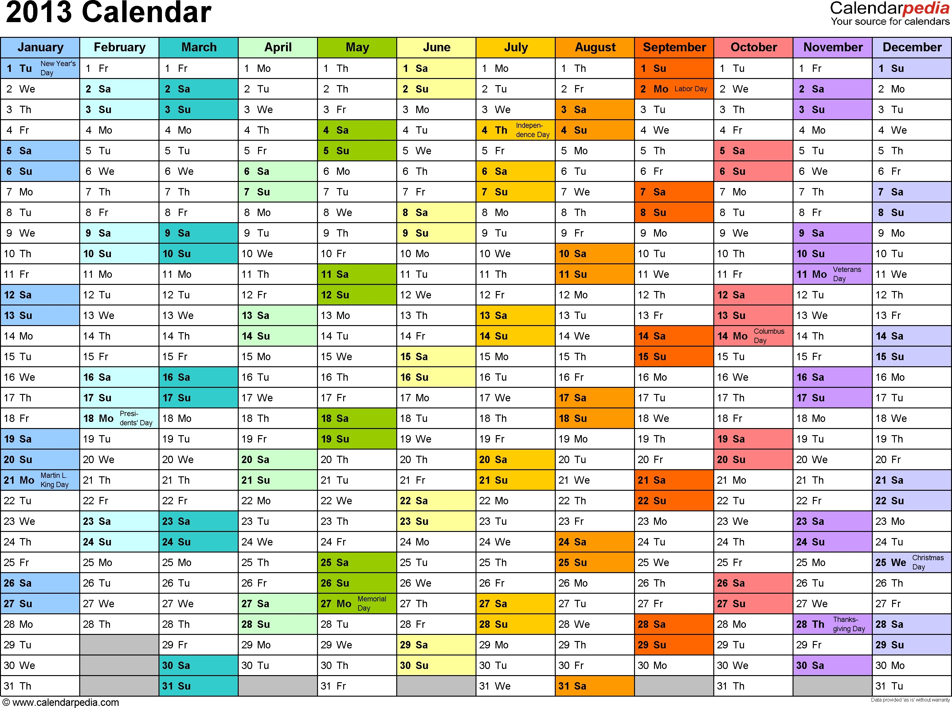 Calendar Excel Template | Calendar Month Printable  Annual Calendar Planner Excel Spreadsheet