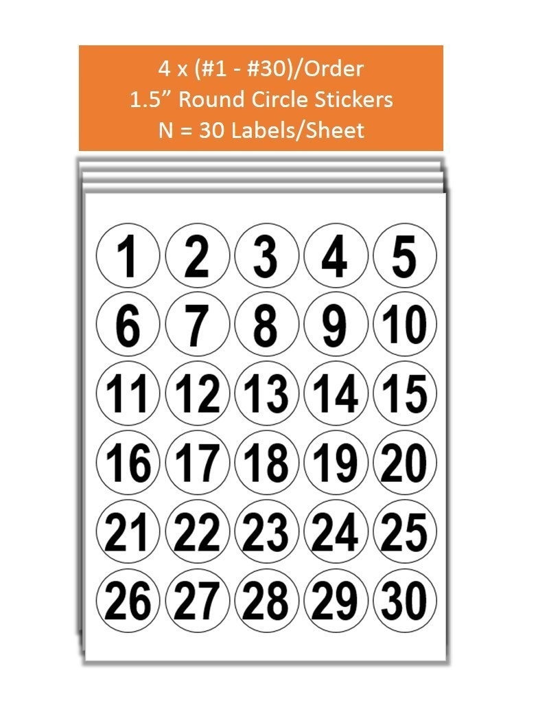 Cheap White Circle Stickers, Find White Circle Stickers Deals On  Free Printable Number Labels 1-31
