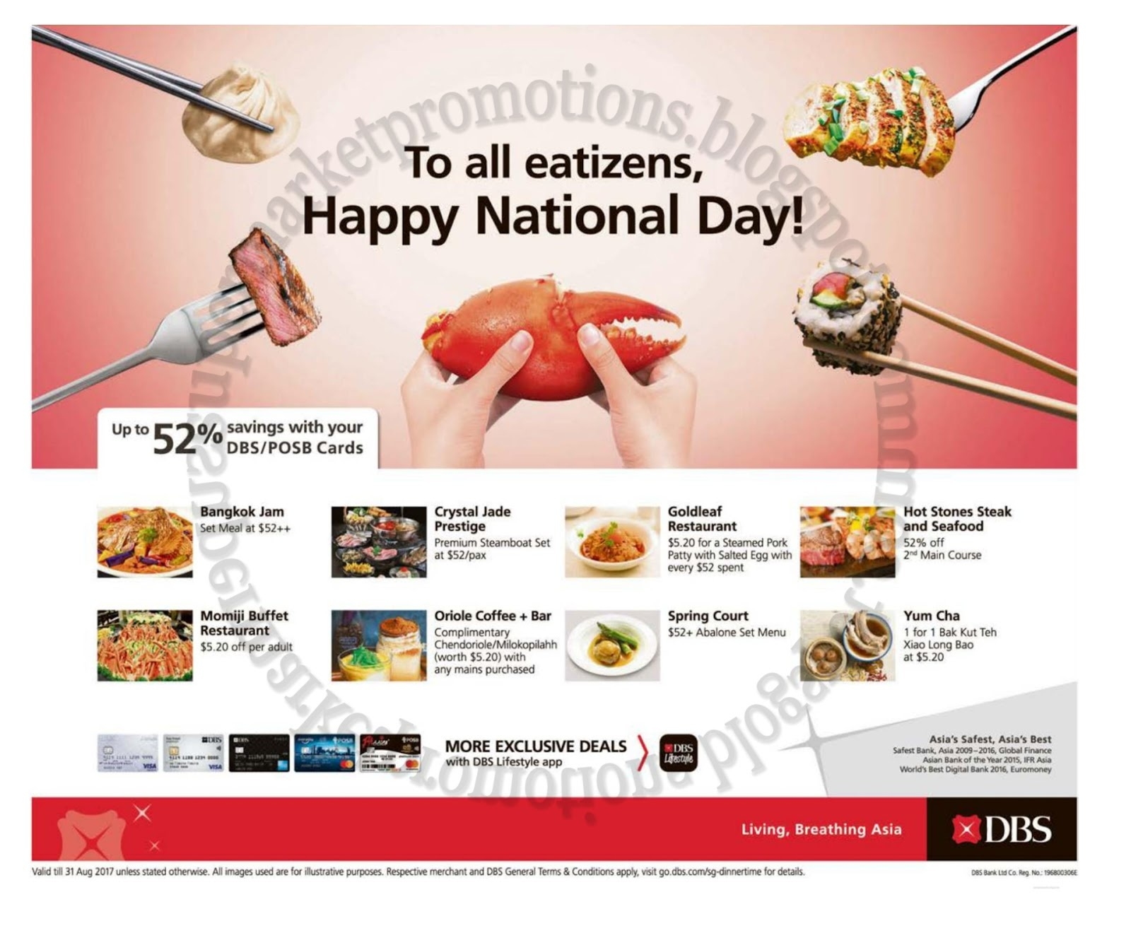 Dbs National Day Dining Deals 09 - 31 August 2017 | Supermarket  National Day Set Meal Special