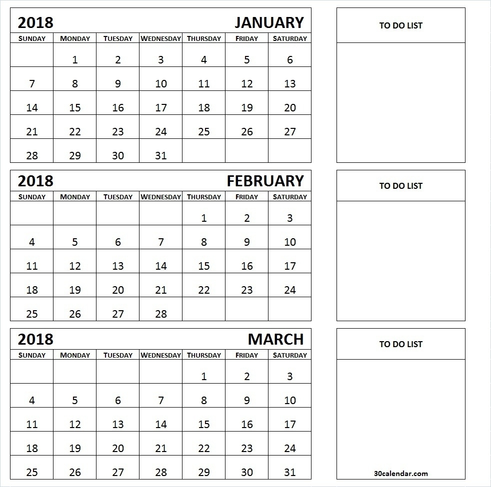 Free Printable Three Month Calendar Template Calendar Design