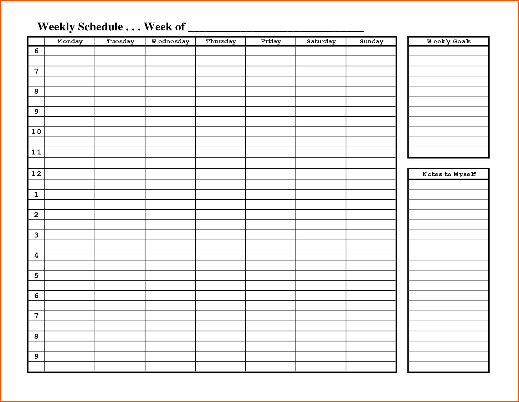 Free Printable Weekly Employee Schedule Template With Weekly Goals  Printable Blank Weekly Employee Schedule