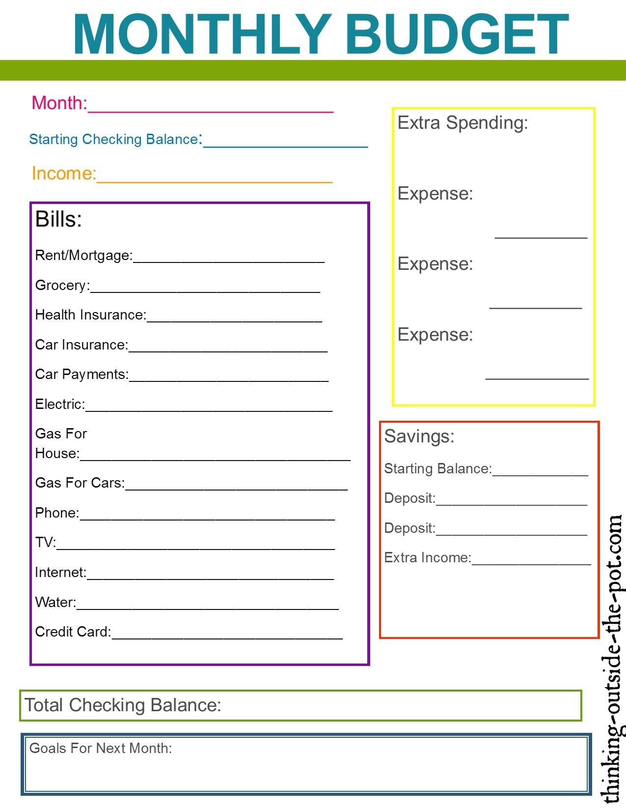 How To Do A Household Budget Spreadsheet Free Household Bud  Free Printable Monthly Household Bills Due Form