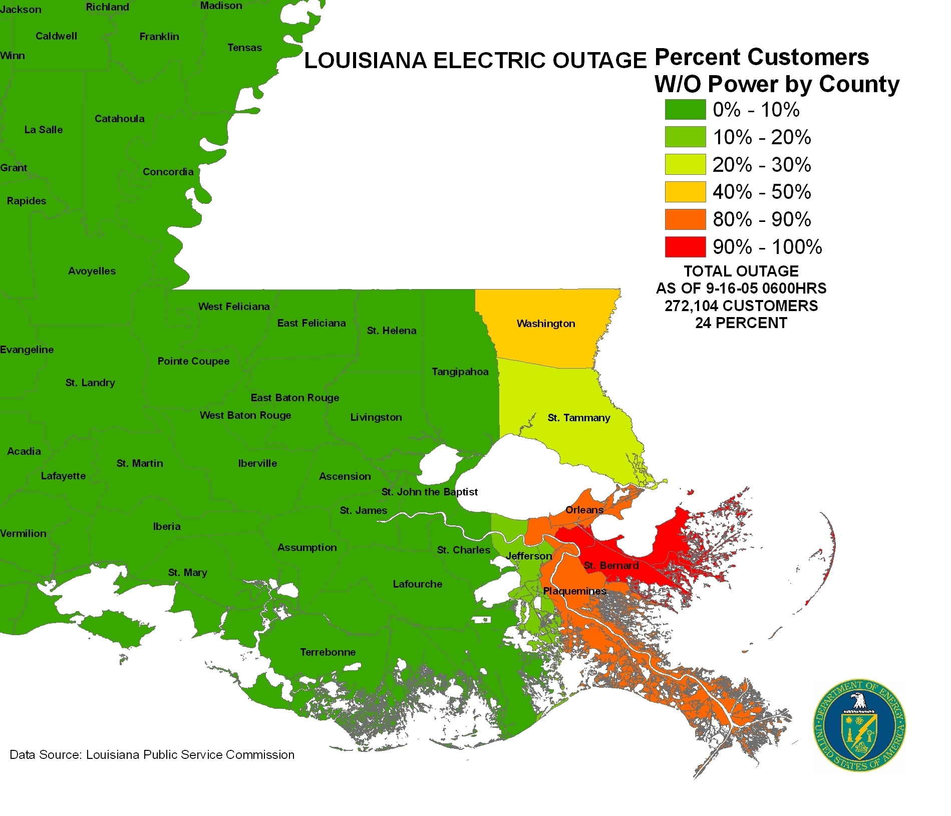 Iser - Hurricane Katrina  Map Of Area Affected By Hurricane Katrina