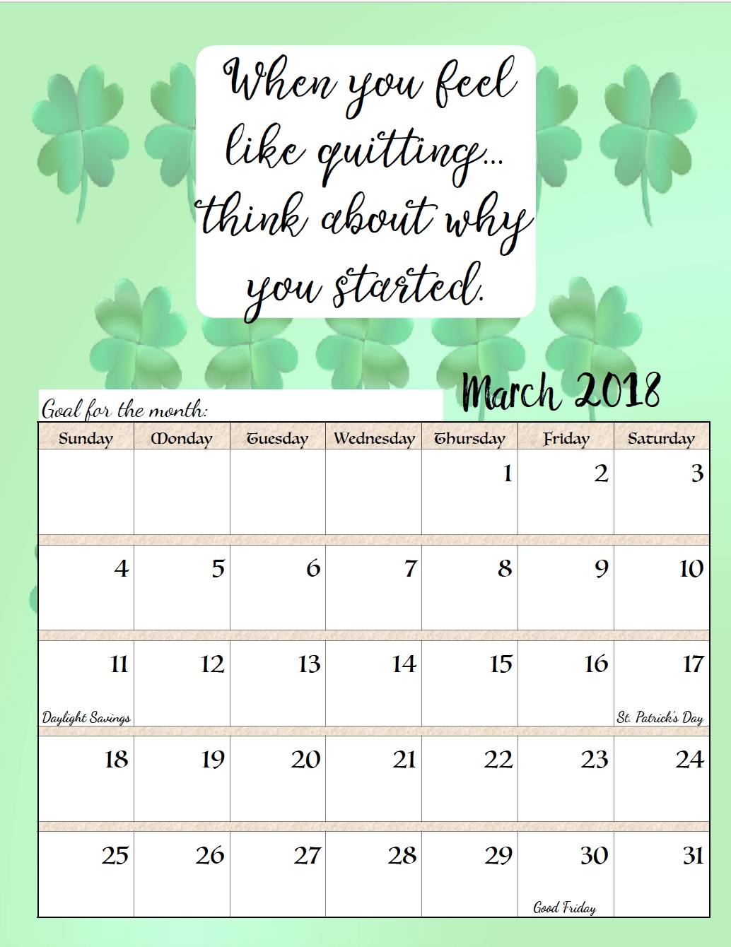 March 2018 Calendar With Quotes | 2018 Printable Calendars  March Childrens Calendar Watercolor Png