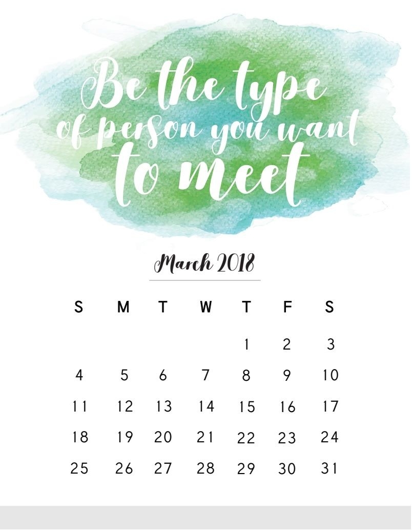 March-2018-Quotes-Calendar (804×1036) | Calendarrr | Pinterest  March Childrens Calendar Watercolor Png