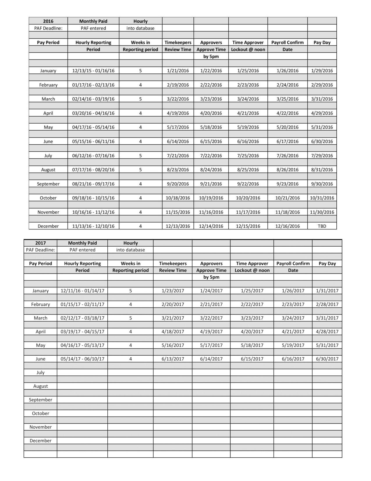 Missouri S&amp;t - Payroll Processing  Calendar Of Biweekly Pay Dates