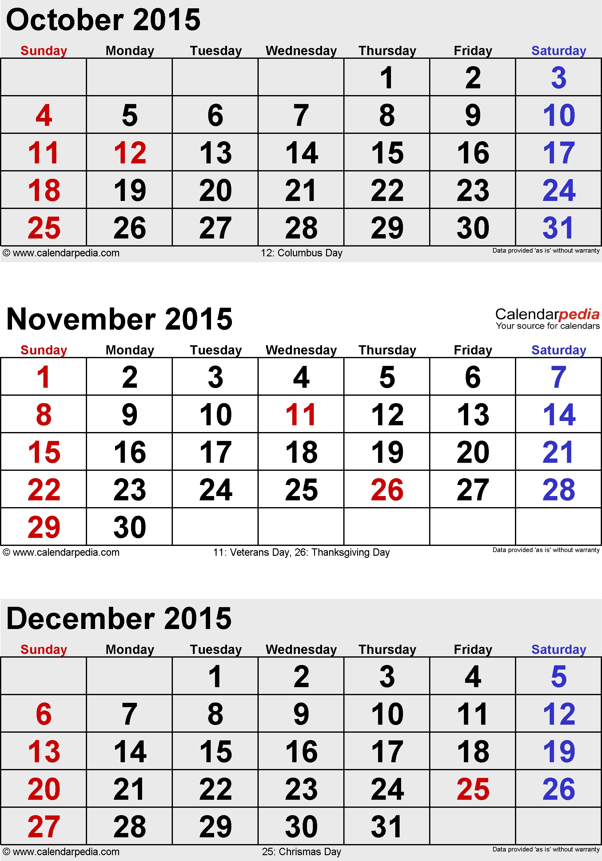 November December 2015 Calendar - Yeniscale.co  Month Calendar Printable Sept Oct Nov Dec