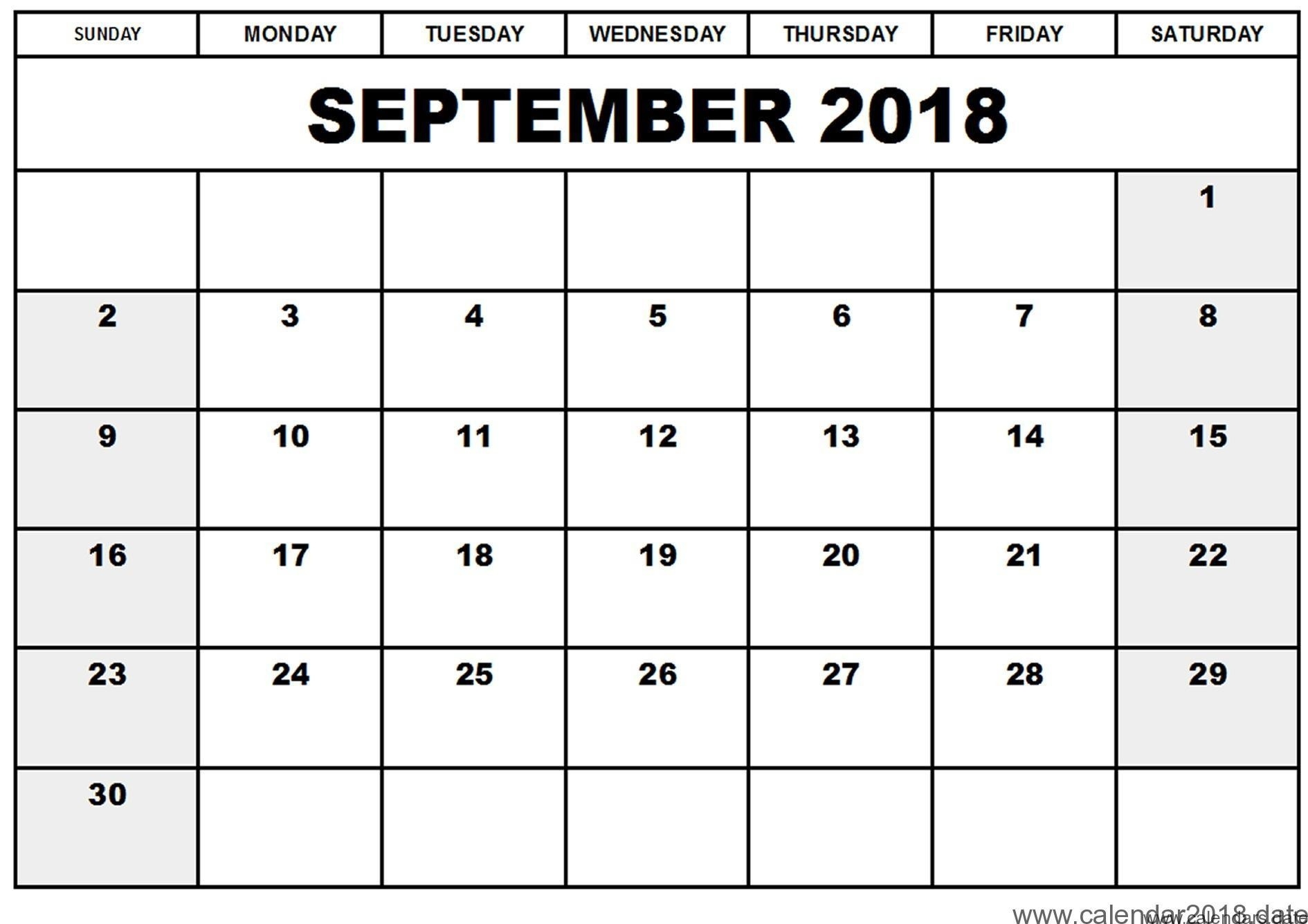 Print Calendar Month September 2016 Template Calendar Design