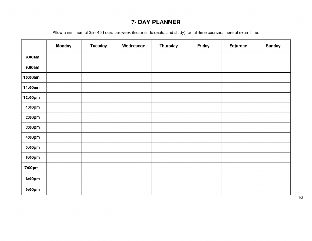 Short Article Reveals The Undeniable Facts About 7 Day Weekly  7 Day Weekly Planner Template Printable