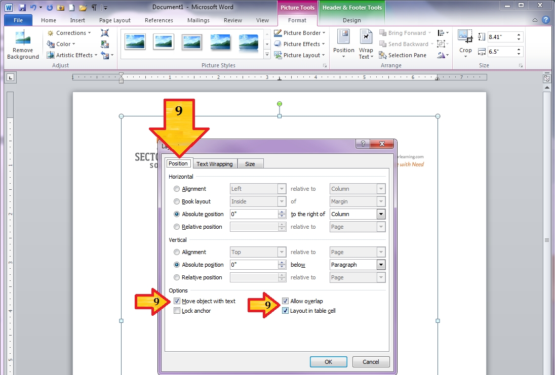 Word 2010 – Custom Margins And “Locking” Letterhead Graphics  How To Overlap Pictures Microsoft Word 2013
