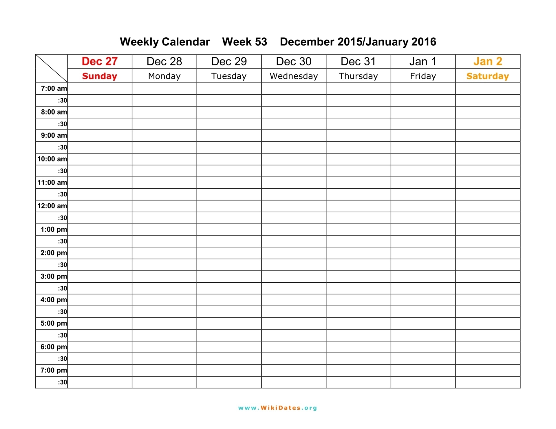 Word Weekly Calendar  Printable Blank Weekly Employee Schedule