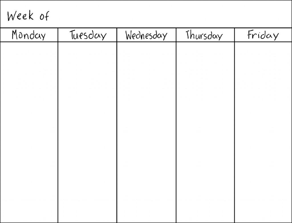 Free Printable 5 Day Monthly Calendar 2018 Template Calendar Design