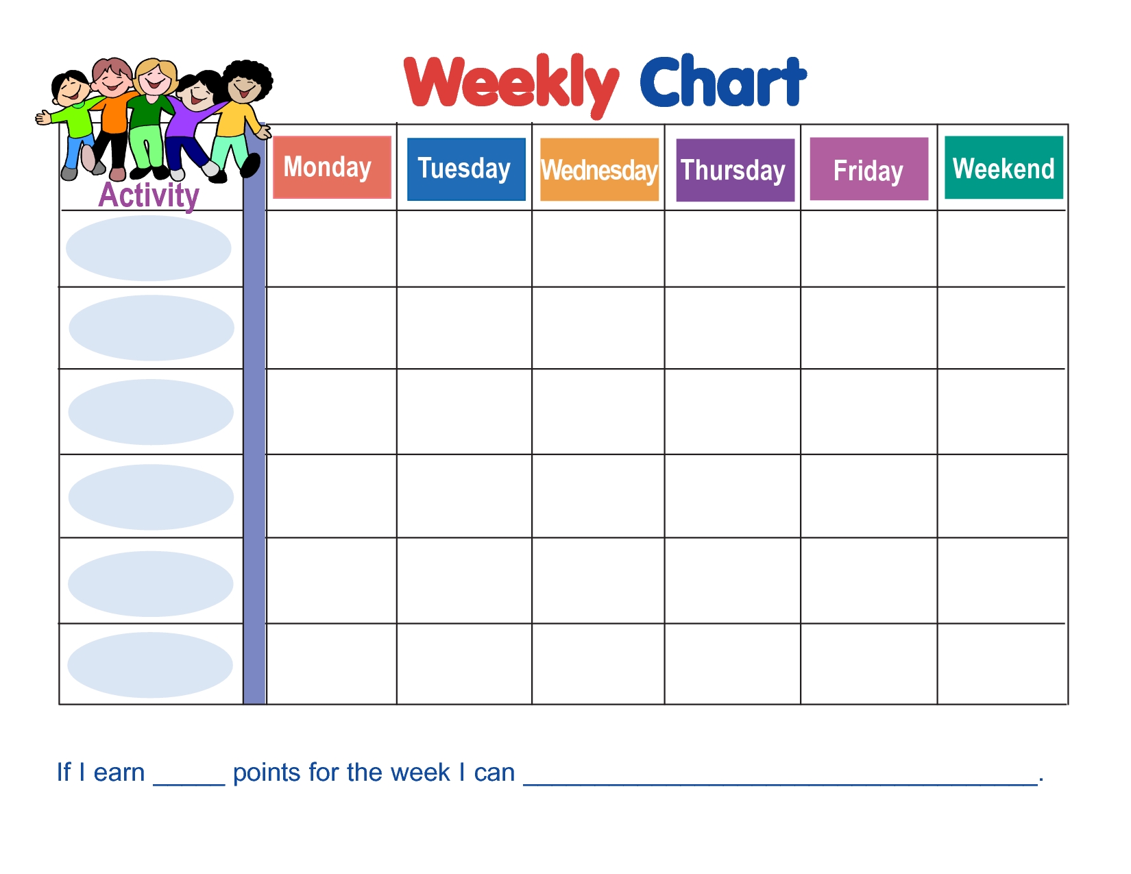 Behavior Chart Template | Sample Behavior Charts Weekly Chart Mond  Monthly Behavior Chart Paper Printout