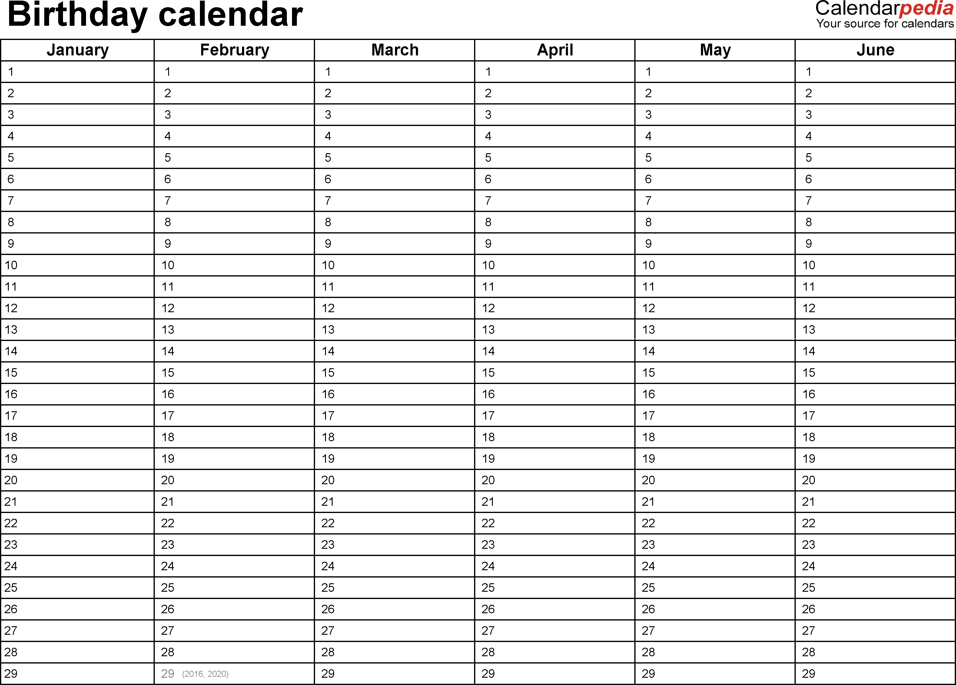 Calendar Birthday Template - Gecce.tackletarts.co  Format For A Birthday/ Anniversary Calendar