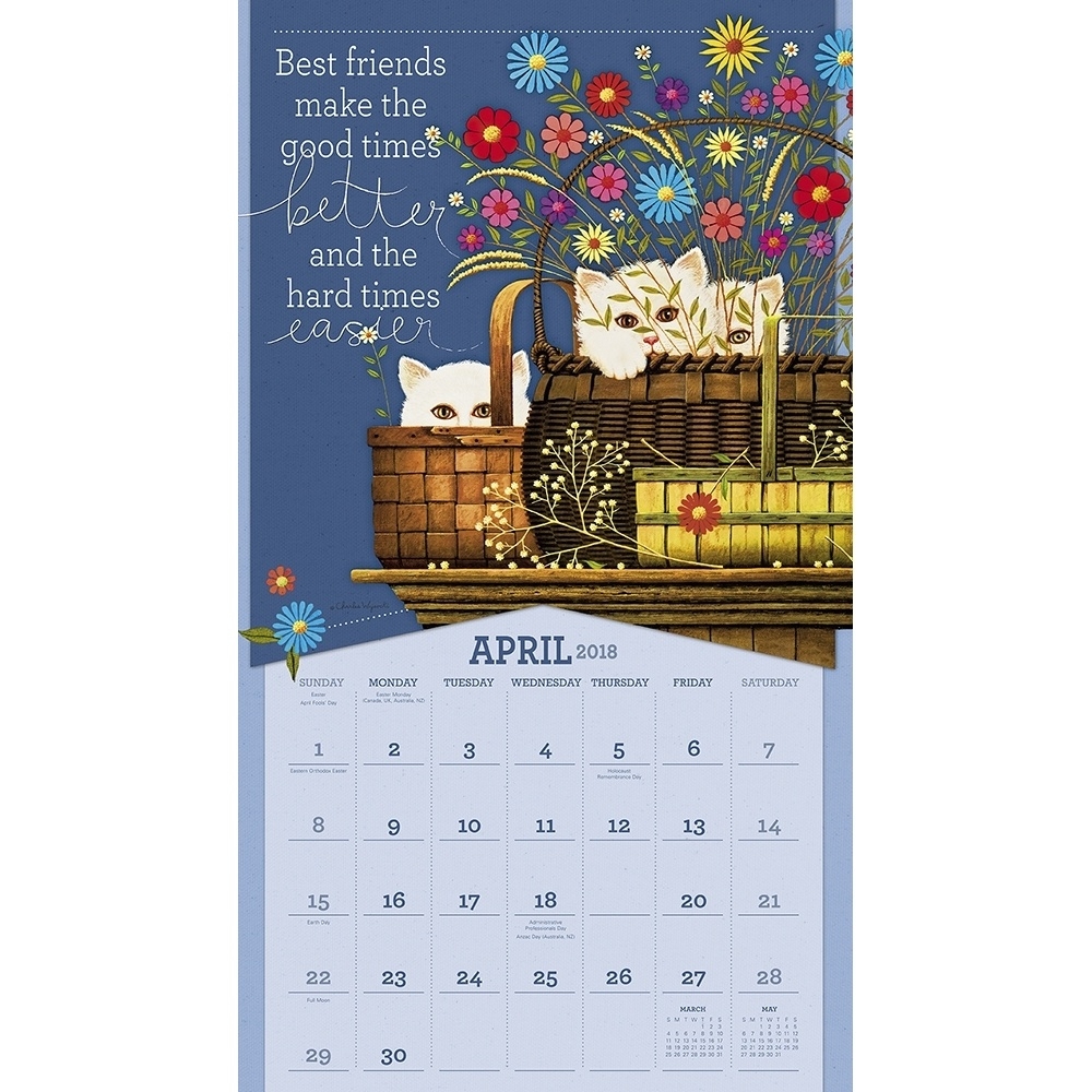 Charles Wysocki Cat Tales Deluxe Wall Calendar 2018 | Acco Brands  12 X 12 Wall Calendar Holder