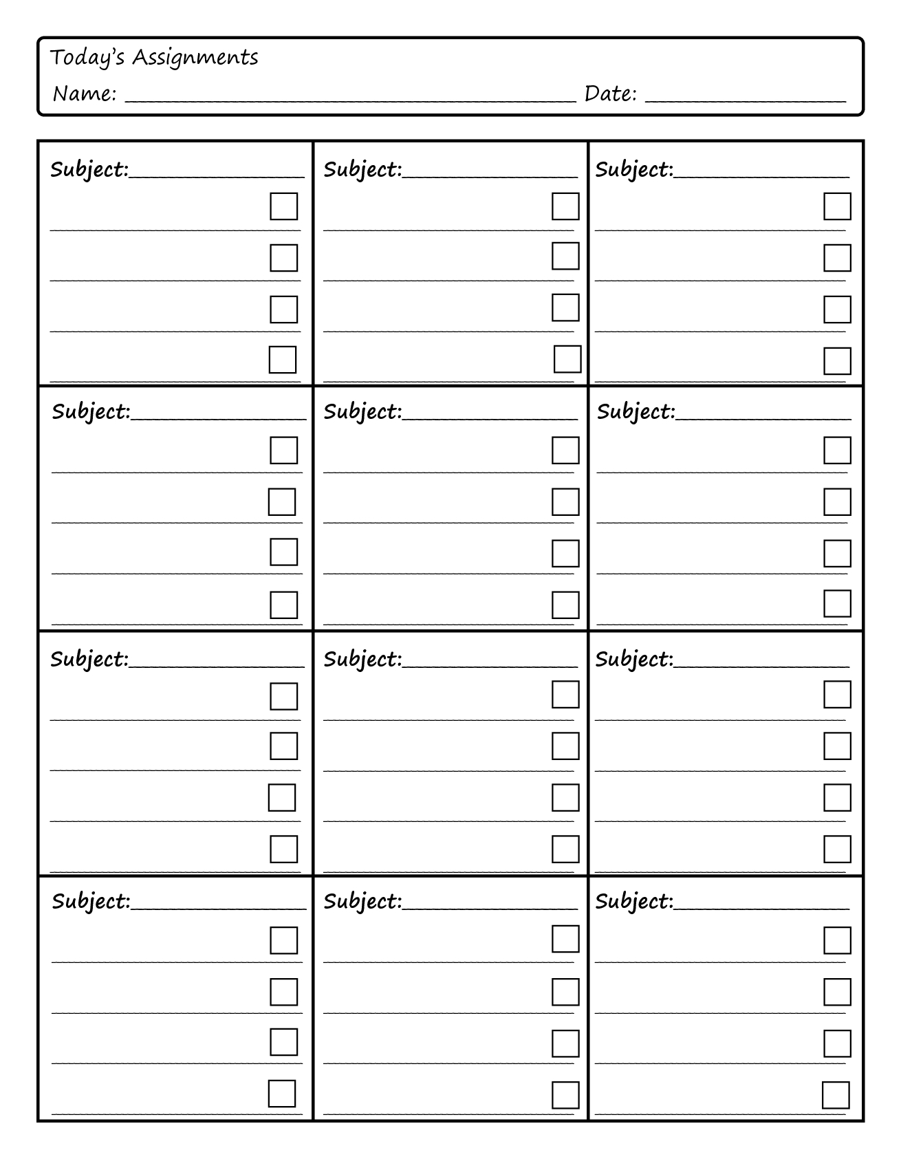 Daily Planners For Students | Daily Assignment Gridhsmommaof4  Catholic Daily Planner Template Printable Free