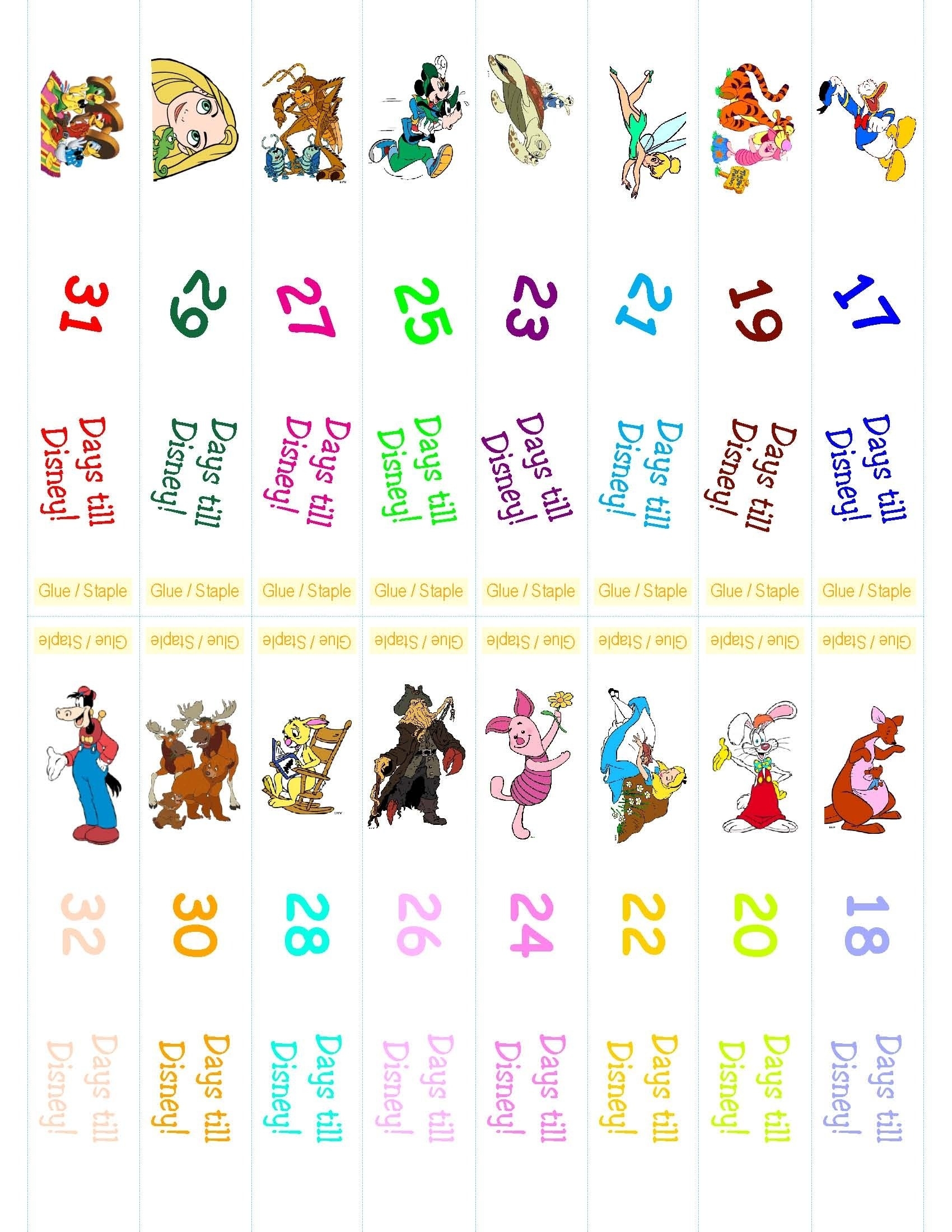 Disney Countdown Ring  99 Days To Disney Printable Calendar