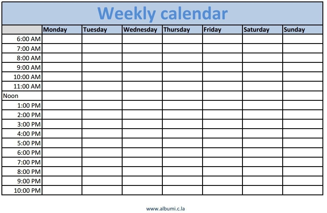 Free Blank Daily Calendar With Time Slots | Printable Daily Calendar  Free Printable Daily Calendar With Time Slots