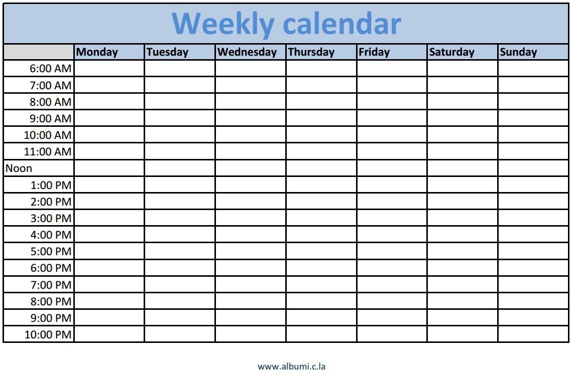 Free Printable Daily Calendar With Time Slots Template Calendar Design