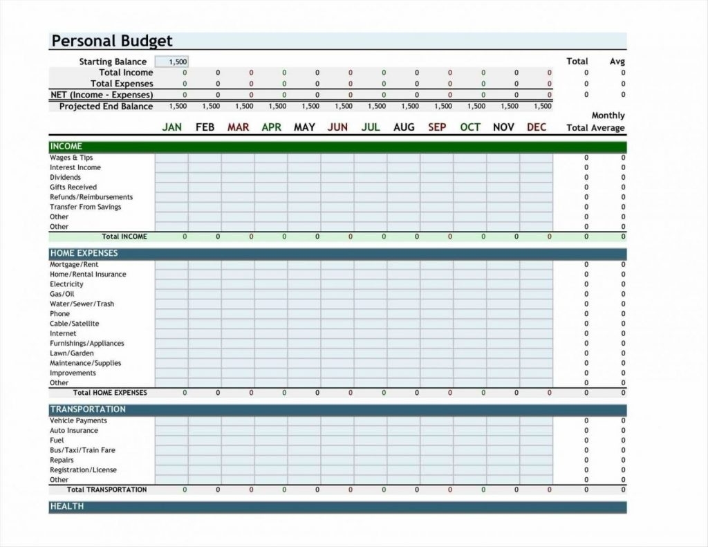 Monthly Budget Excel Spreadsheet Template Personal Sheet Worksheet  Blank Monthly Budget Excel Spreadsheet