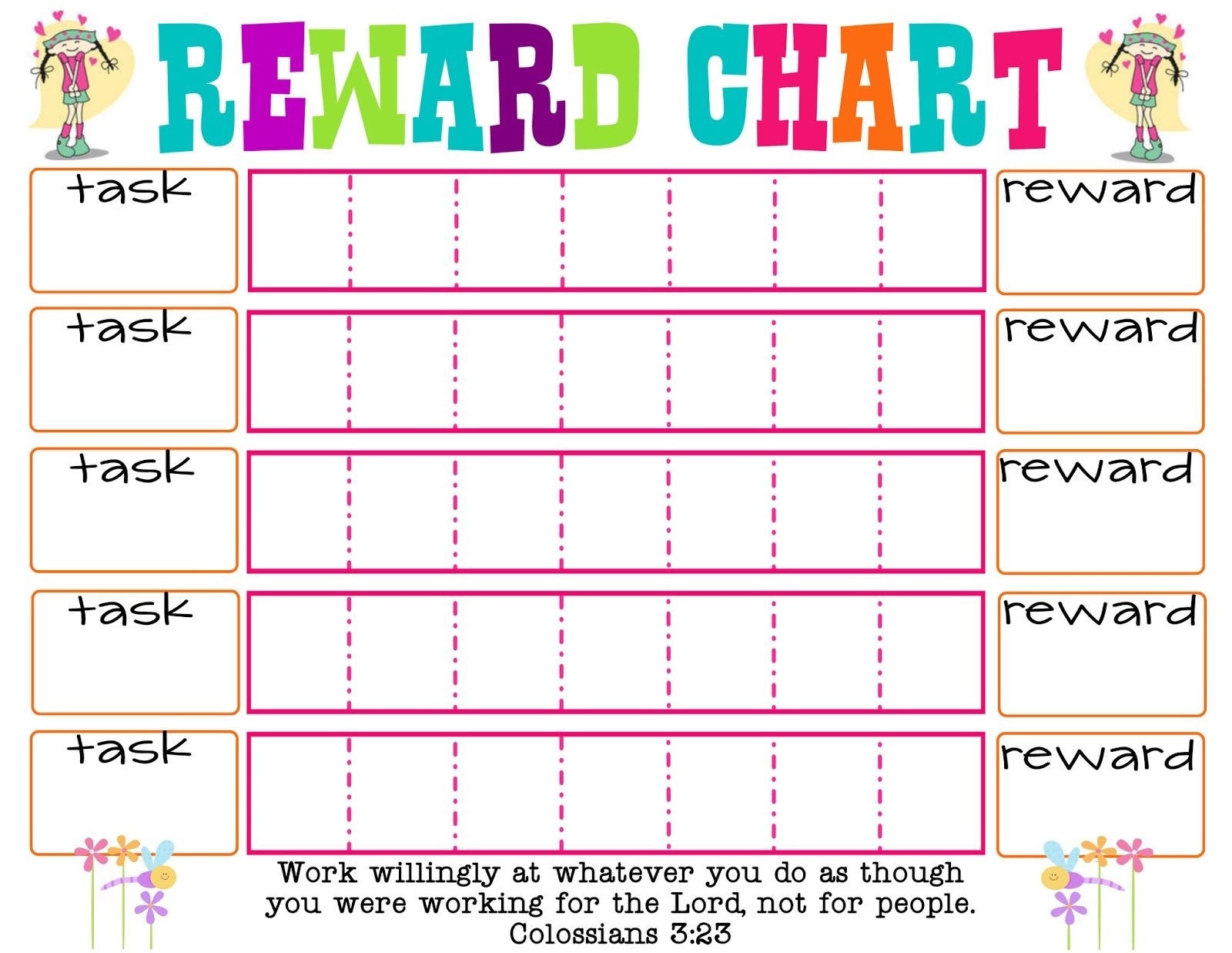 Printable Reward Chart | Pinterest | Dry Erase Markers, Markers And  Monthly Behavior Chart Paper Printout