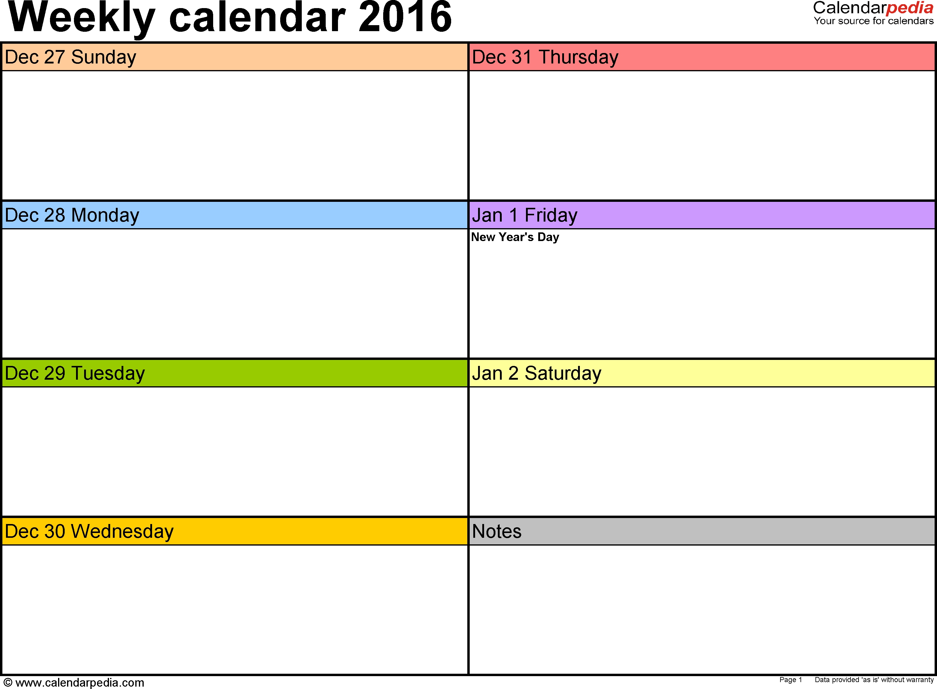 Weekly Calendar 2016 For Word - 12 Free Printable Templates  Calendar By Week With Printable