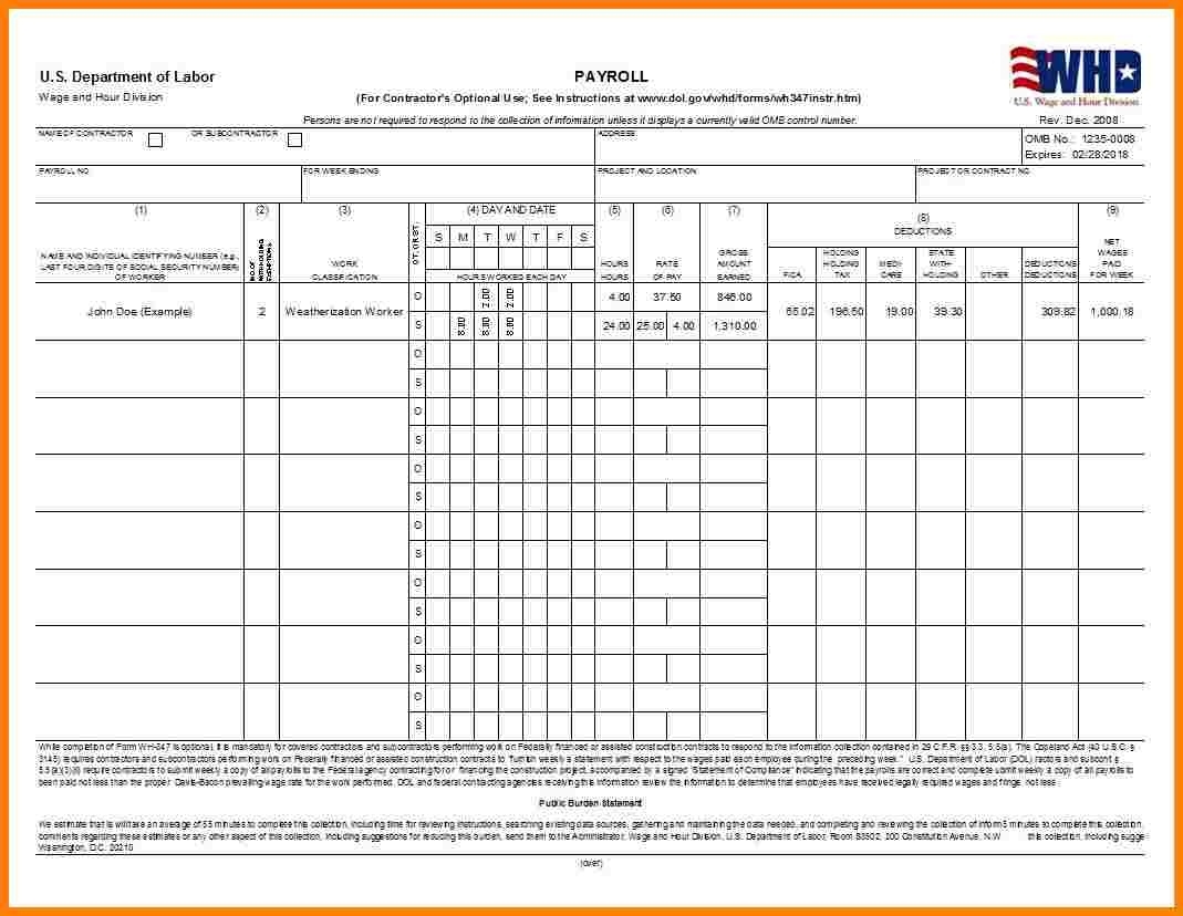 Payroll Report Template Excel Sample Of Weekly Payroll Format