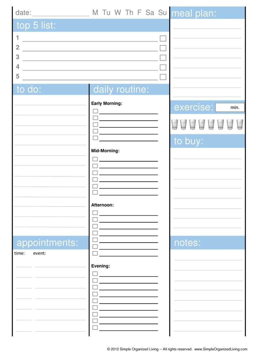 40+ Printable Daily Planner Templates (Free) - Template Lab  Daily Planner Template Printable Free