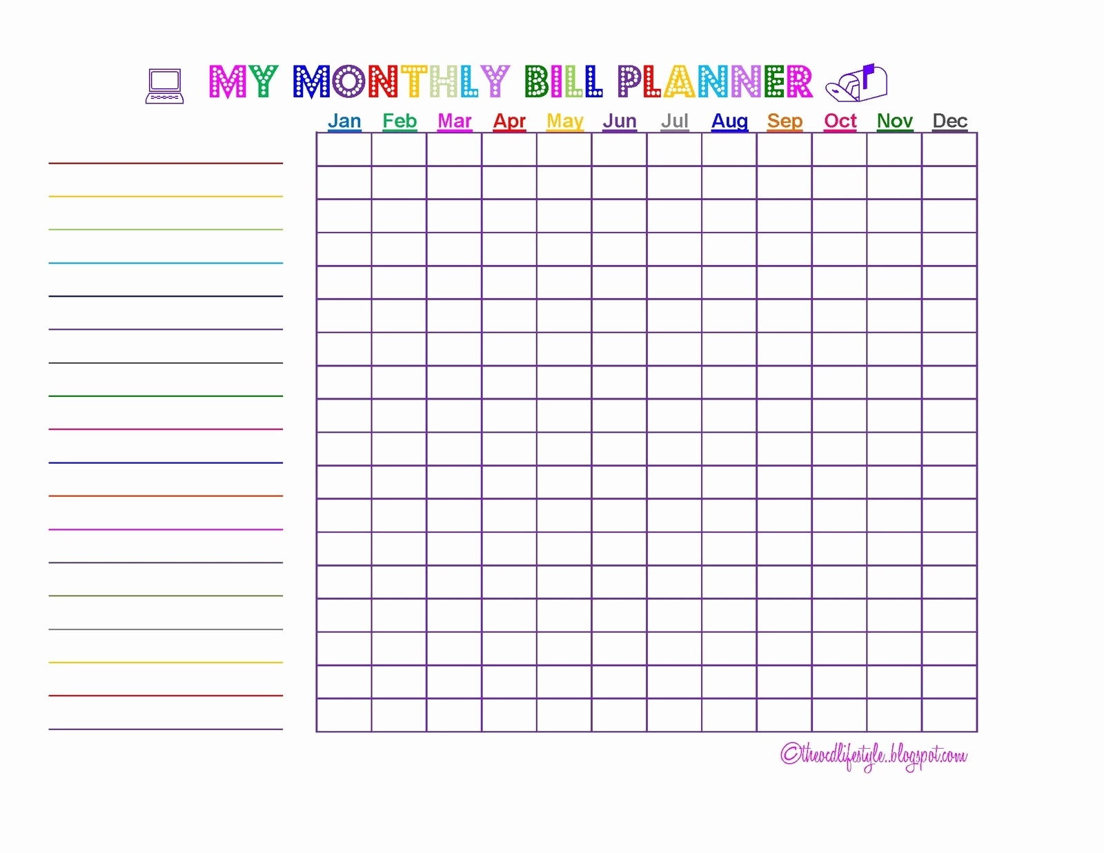 50 Lovely Printable Bill Paying Checklist - Documents Ideas  Printable Monthly Bill Payment Worksheet