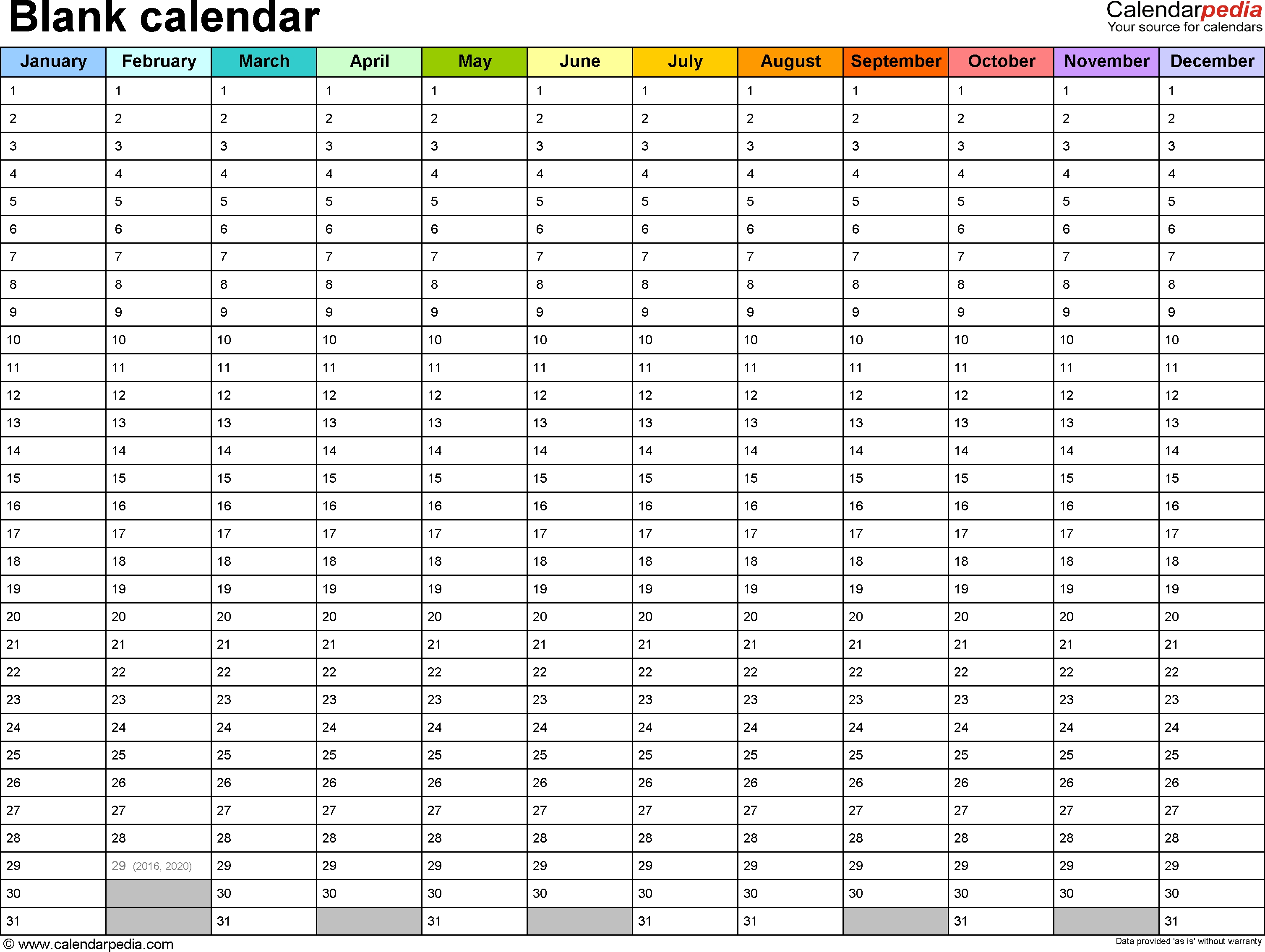 Blank Calendar - 9 Free Printable Microsoft Word Templates  Blank Calendar Template With Notes