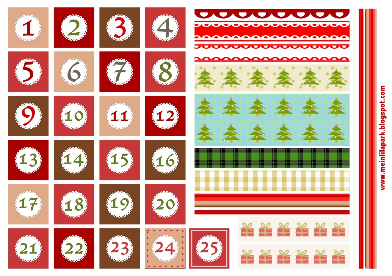 Calendar Free Clipart Numbers  Printable Calendar Pieces To 31