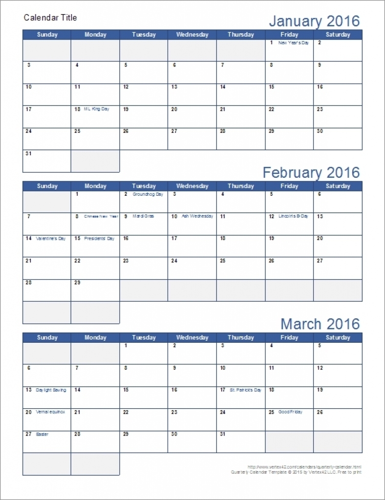 Calendar Template 3 Months Per Page – Template Calendar Design  Free 3 Month Calendars To Print
