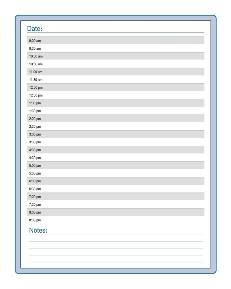 Free Printable Blank Daily Calendar | Printable Forms | Possible  Free Printable Full Page Calendar With Time Slot
