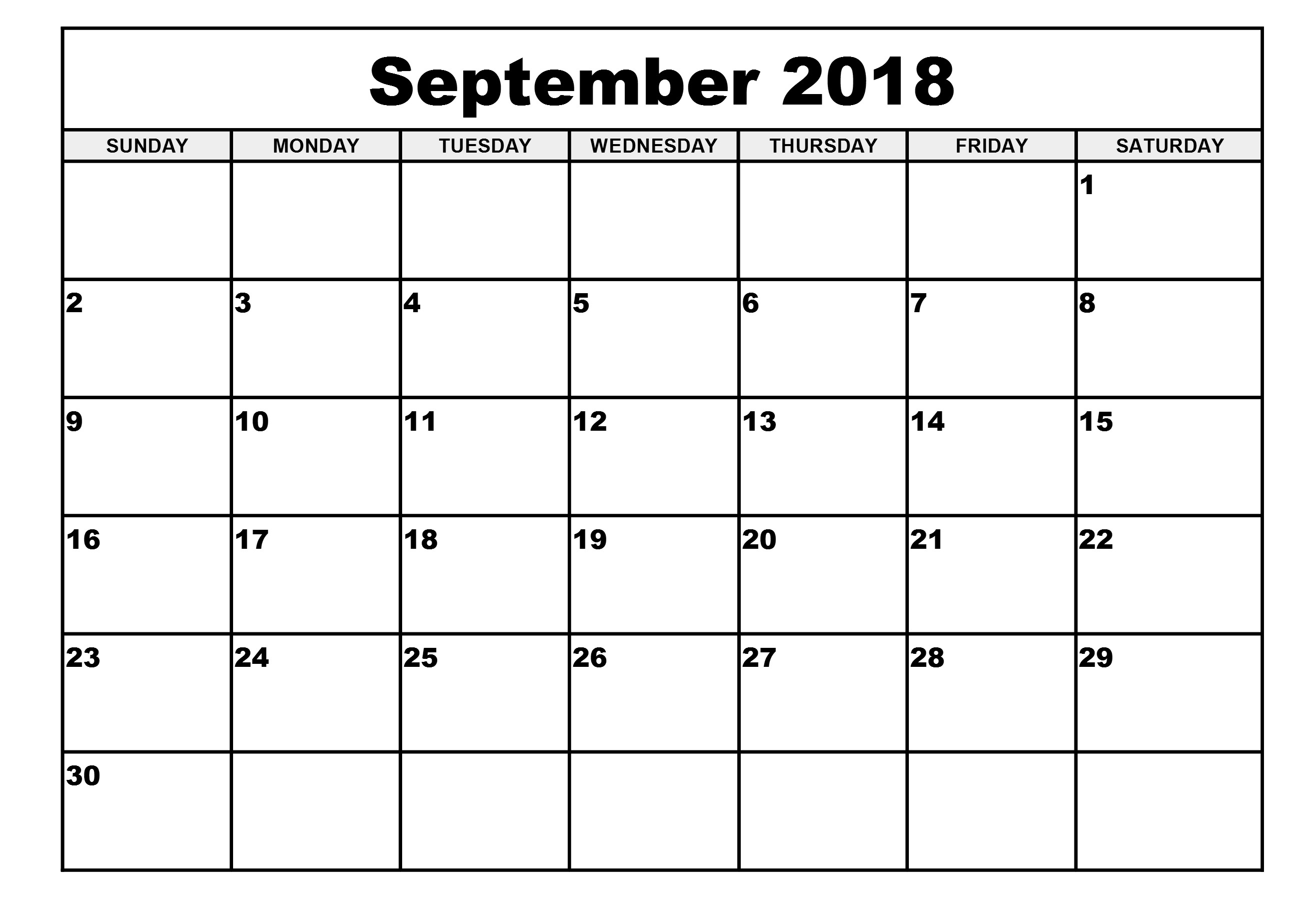 Free Printable Calendar 2018 Templates | Free Printable Calendar  Blank Calendar With Only Weekdays