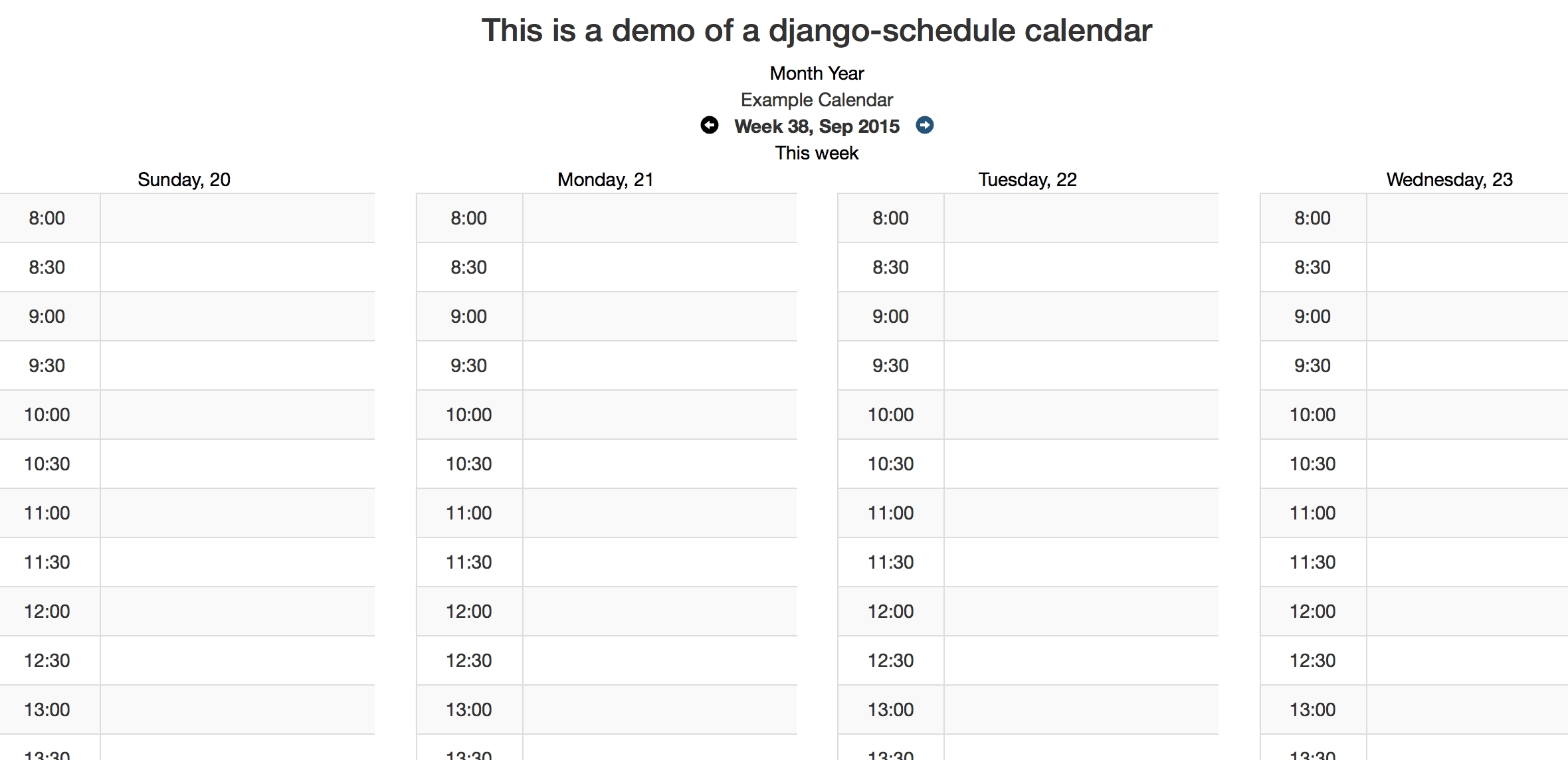 Github - Llazzaro/django-Scheduler: A Calendaring App For Django.  Example Of Calendar Month Python 3