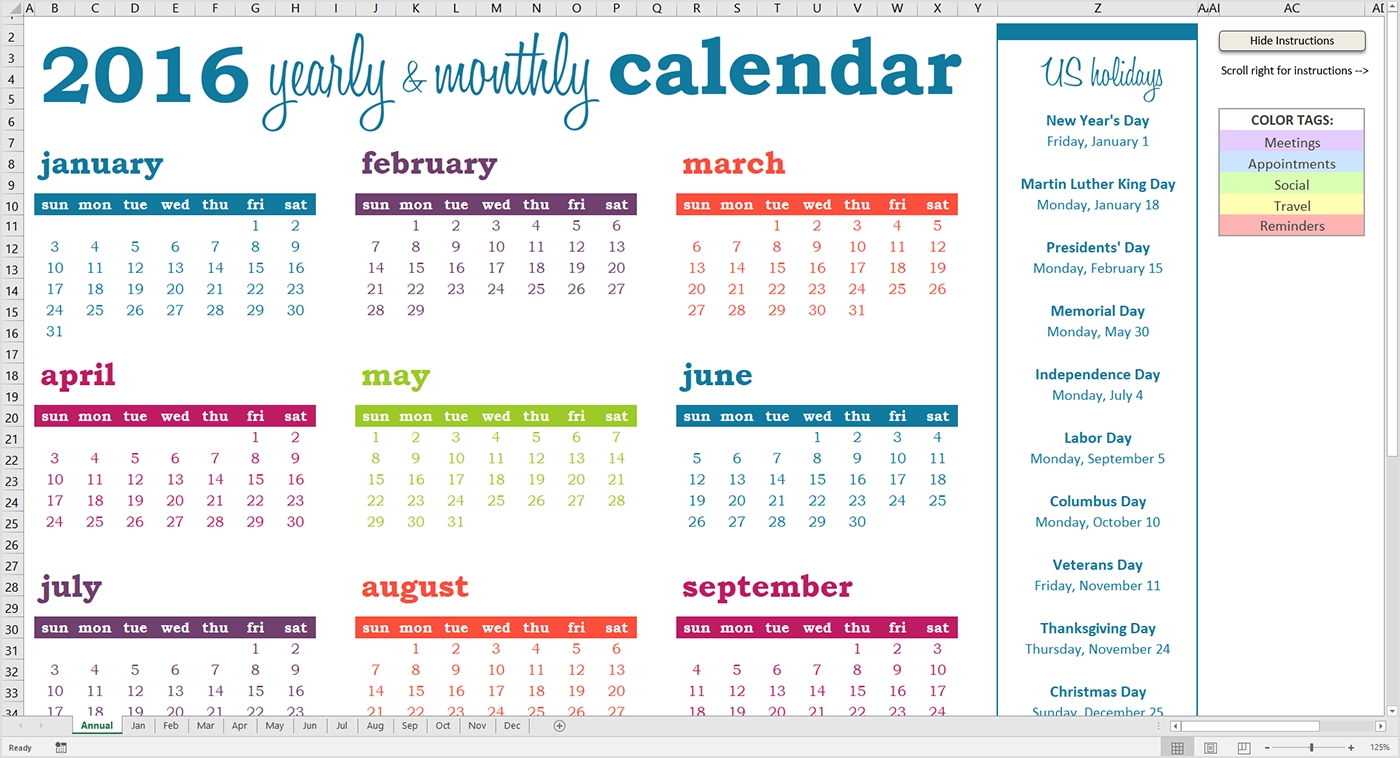 How To Use The Deluxe Event Calendar - Savvy Spreadsheets  Annual Event Calendar Template Excel