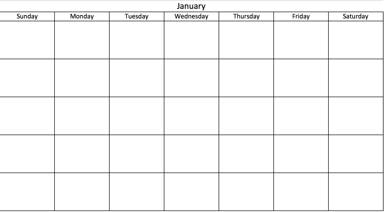 Make A 2018 Calendar In Excel (Includes Free Template)  Blank Calendar With Only Weekdays