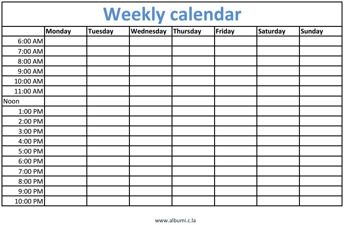 Month Printable Calendar With Time Slots – Template Calendar Design  Blank Calendar With Time Slots
