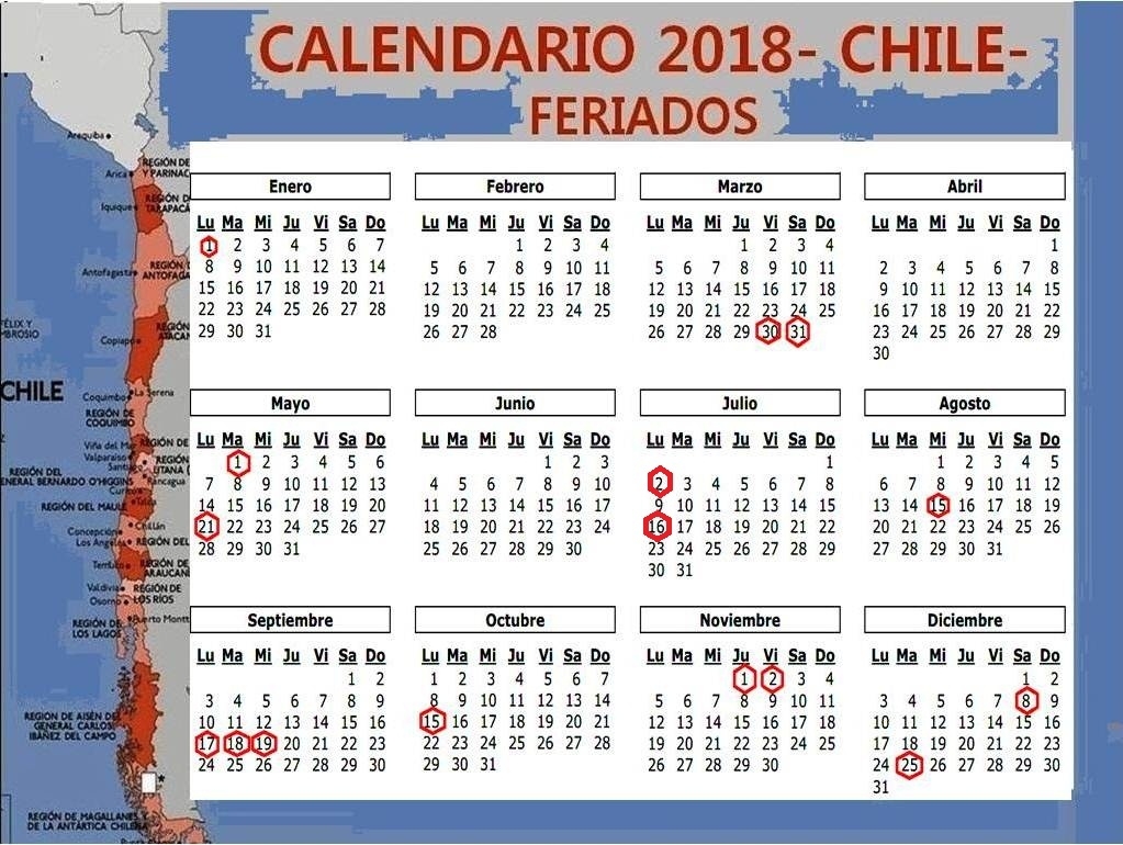 Palabra Breve: Calendario 2018, Feriados En Chile  Calendarios 17 Feriados En Chile
