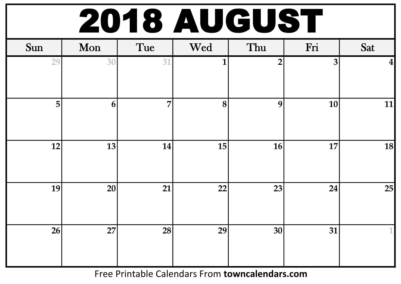 Picture Of August Calendar 2018 Template Calendar Design