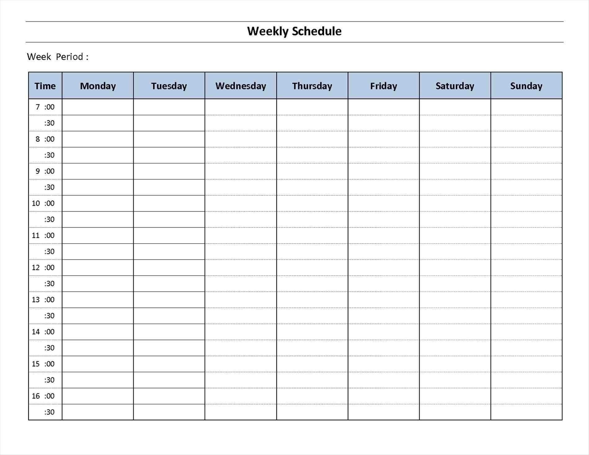 7 Day Planner Template Excel | Holidays Calendar Template  7 Days A Week Planner