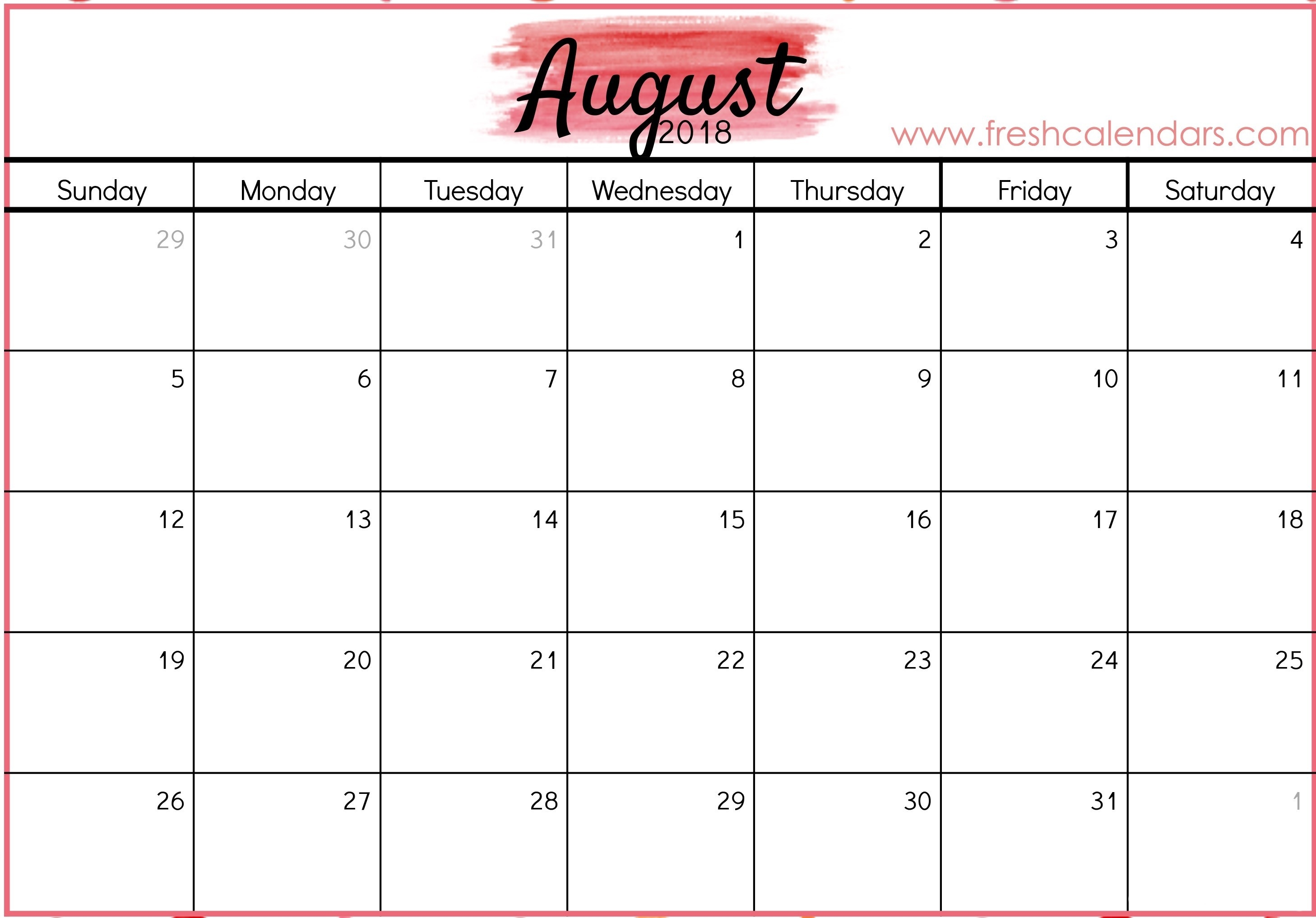Blank August 2018 Calendar Printable Templates 3 Month Printable  3 Month Printable Calendar Online August