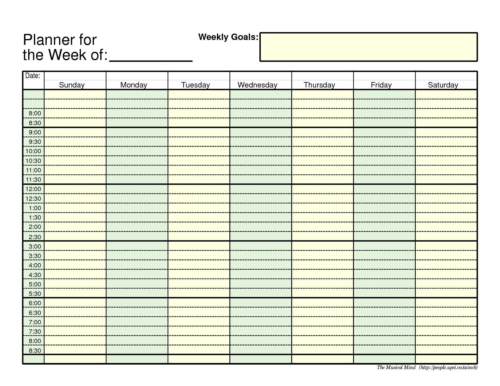 Blank Weekly Calendar Le Schedule Template Print Week Outlook For  Outlook Calendar Template 5 Week