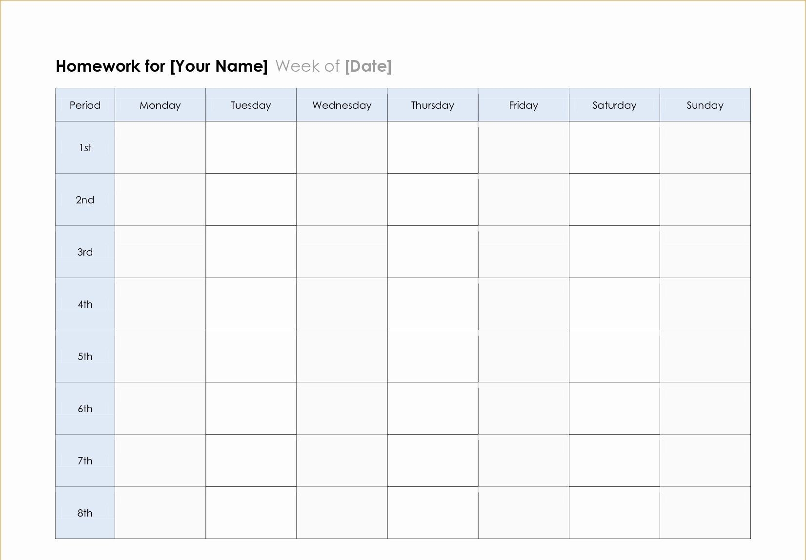 Blank Weekly Ndar Printable Template Templates Schedule Free | Smorad  Blank 6 Week Calendar Template