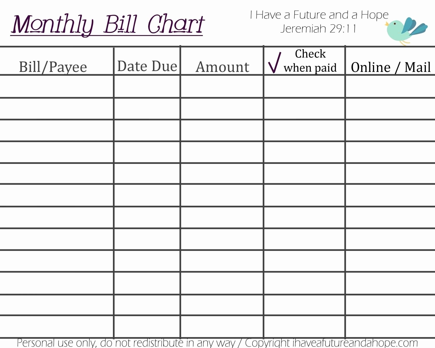 Free Printable Bill Checklist Monthly Pay | Martinforfreedom  Monthly Bill Bill Checklist With Confirmation Number Column